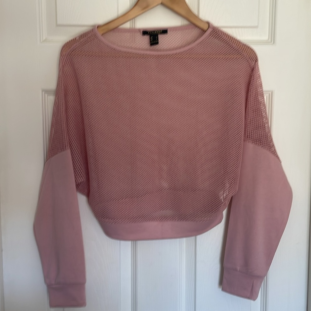 Dusty pink mesh pullover Small